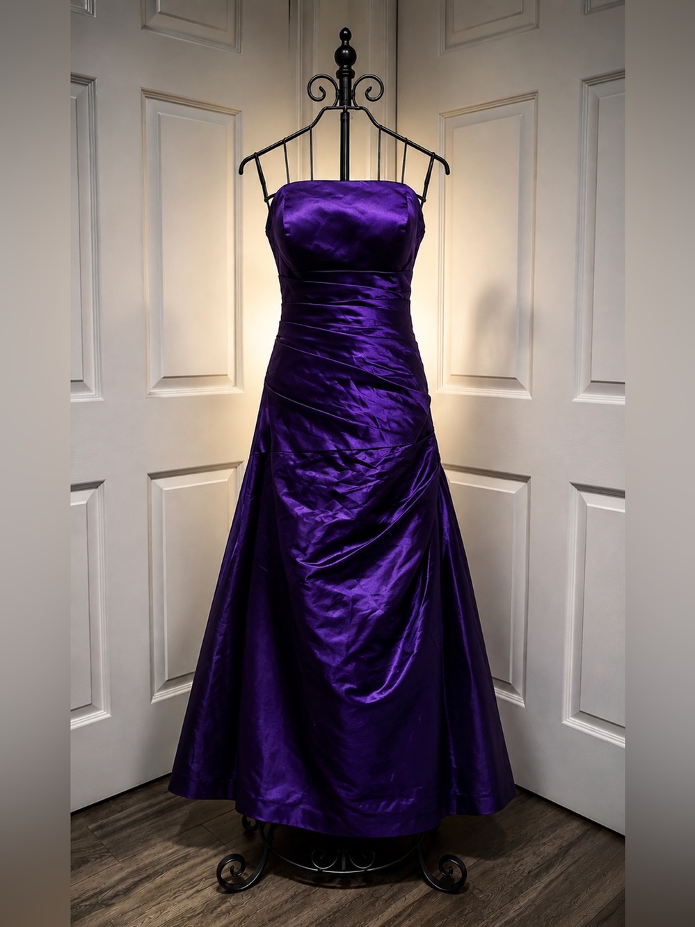 Bill Levkoff Strapless Satin Formal Evening Wedding Trumpet Gown